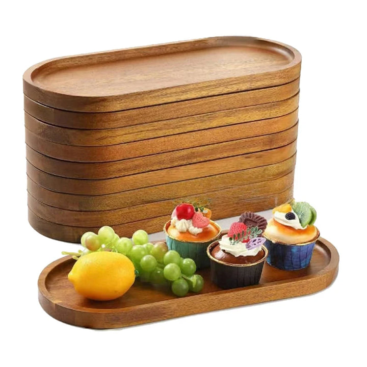 Tableware Solid Wood Round Plate