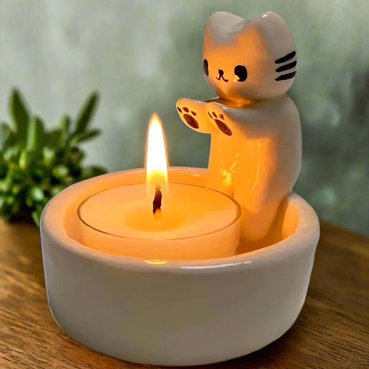 Cute Kitten Candle Holder